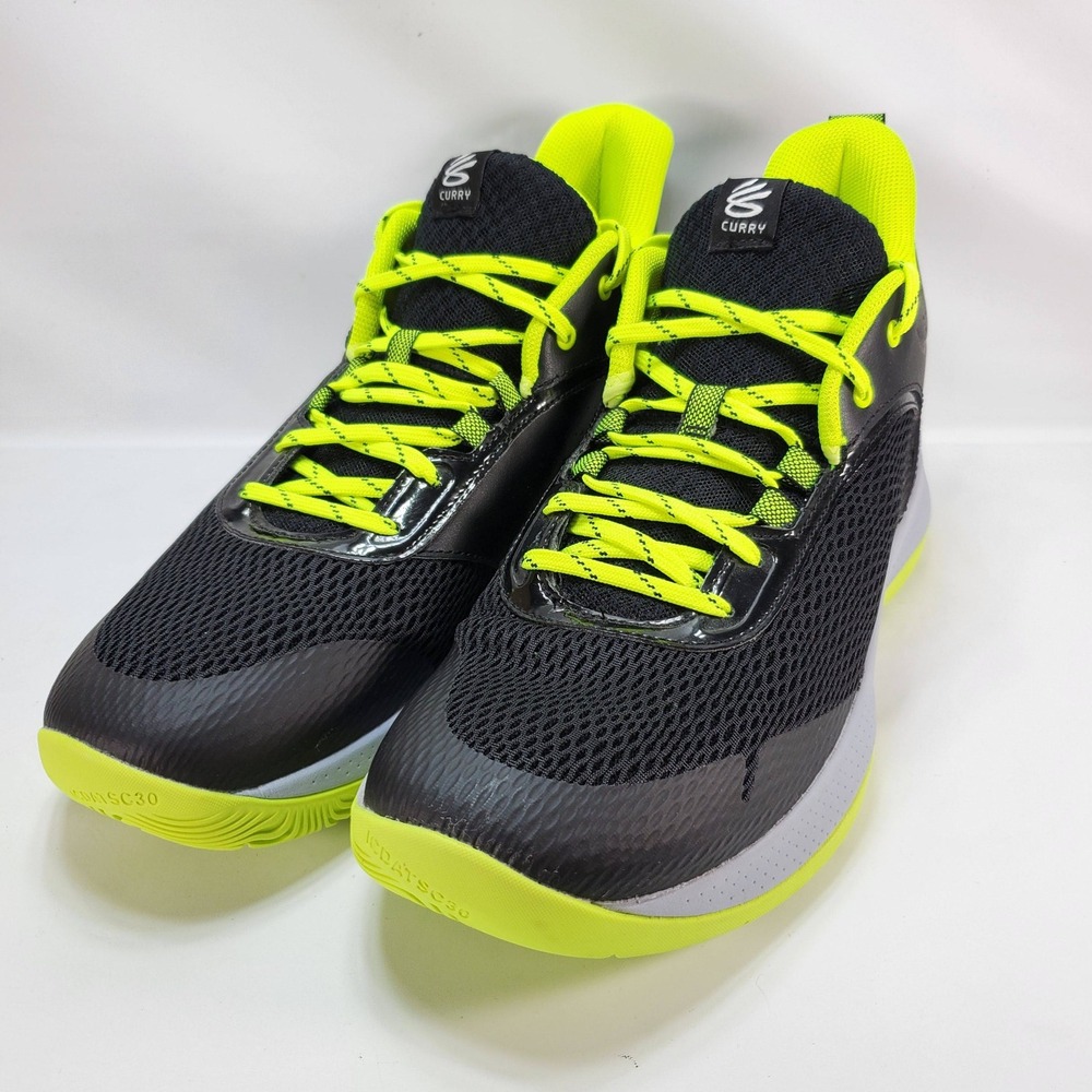Under Armour Curry 3Z7 Basketball Shoes Mens 10.5 Black Neon Green 3025090-001